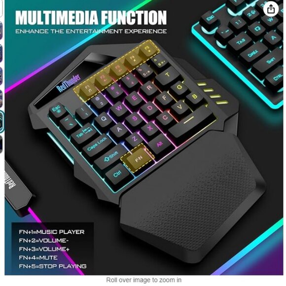 RedThunder Wireless One-Handed Gaming Keyboard - Picture 3 of 6